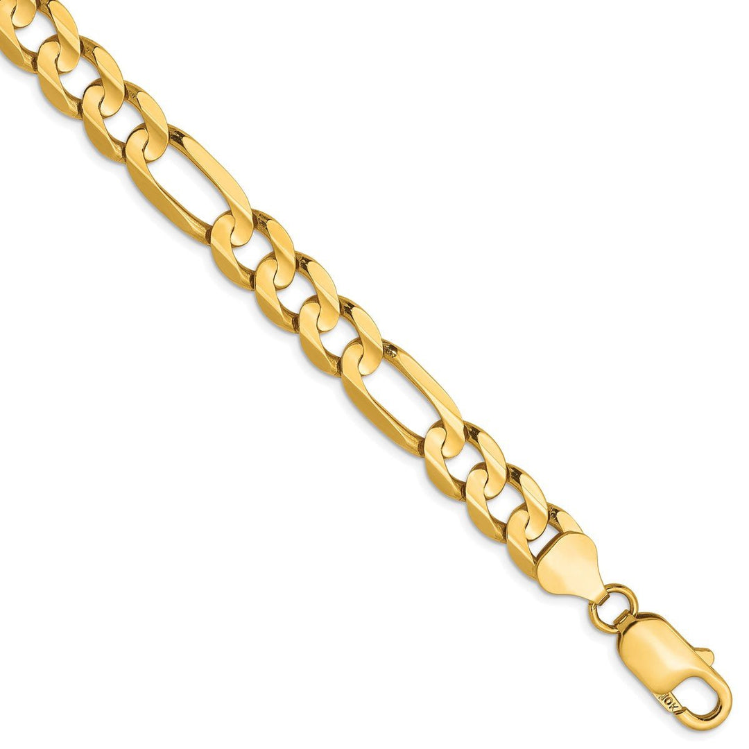 Gold 7.5mm Figaro Bracelet, 9