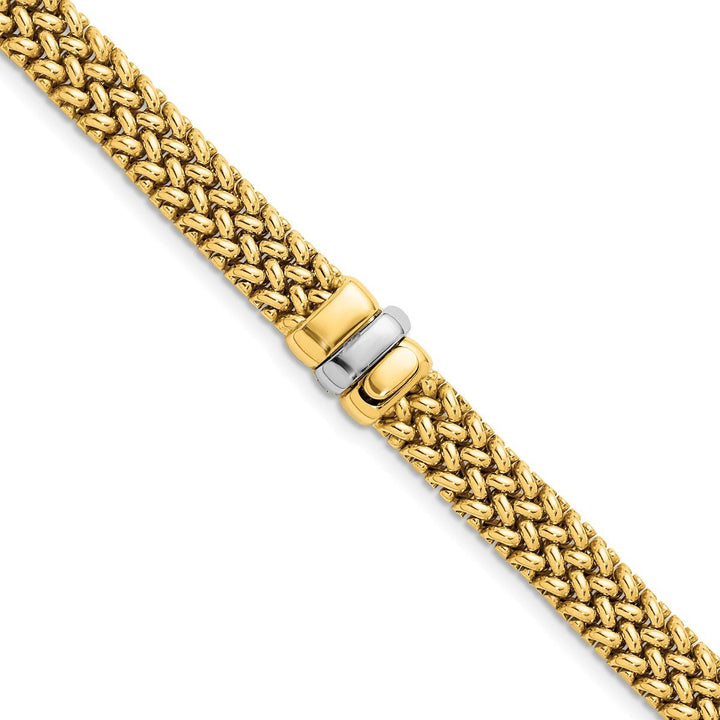 Gold 7.5mm Mesh Bracelet, 7" - Bracelet - Design Jewellers Edmonton
