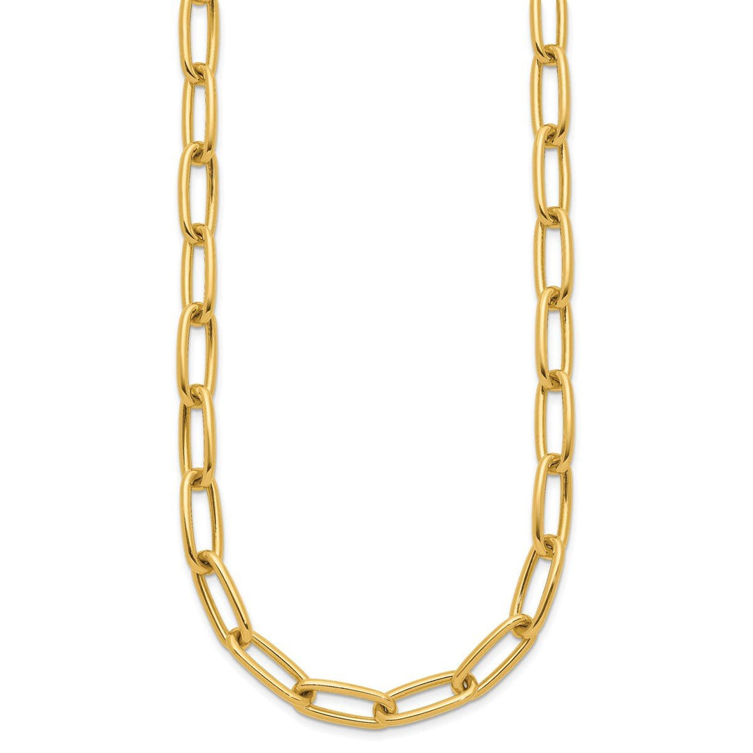 Gold 7.5mm Paperclip Chain, 18