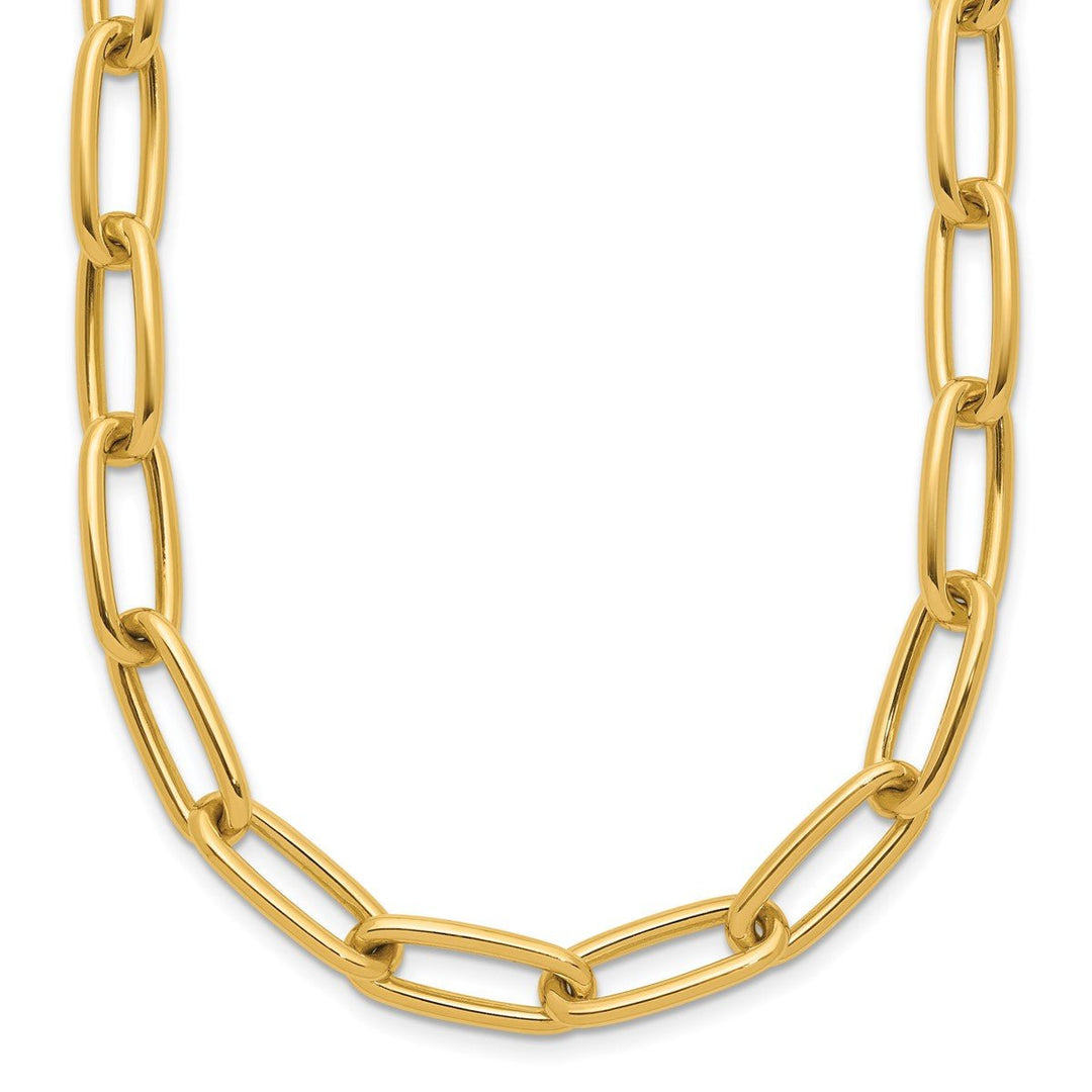 Gold 7.5mm Paperclip Chain, 18"