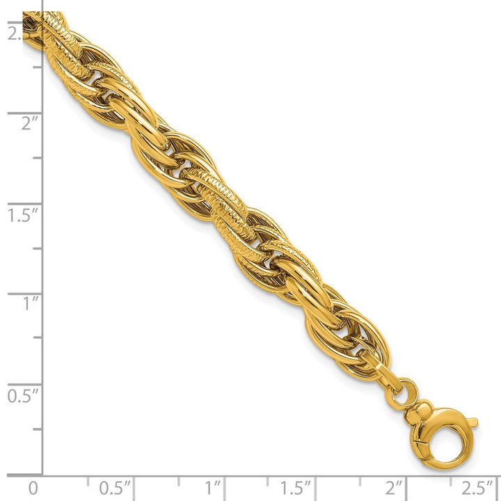 Gold 7.5mm Rope Bracelet, 7.25" - Bracelet - Design Jewellers Edmonton