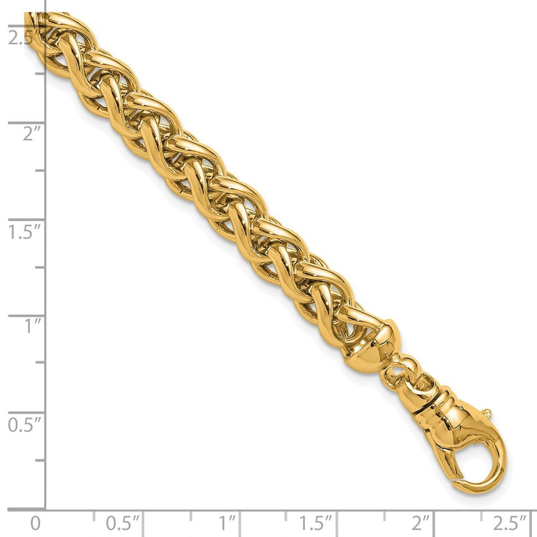 Gold 7.5mm Spiga (Wheat) Chain, 8