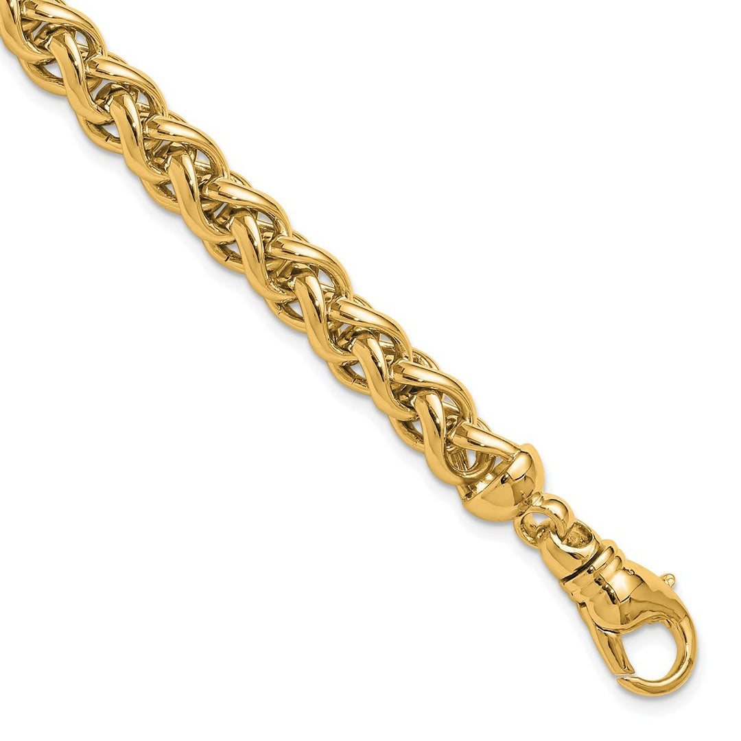 Gold 7.5mm Spiga (Wheat) Chain, 8"