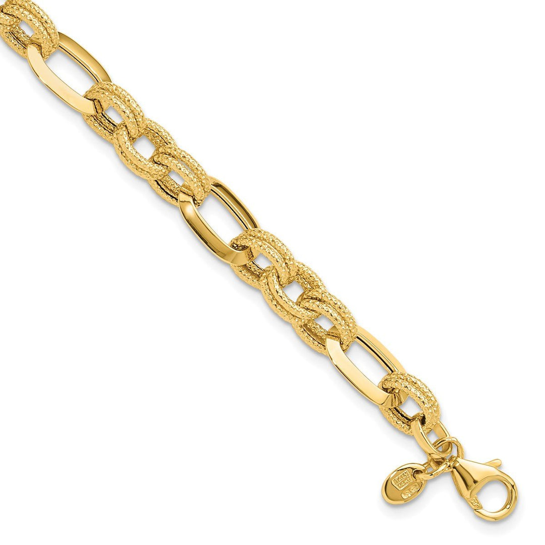 Gold 7.8mm Cable Bracelet, 7.5"