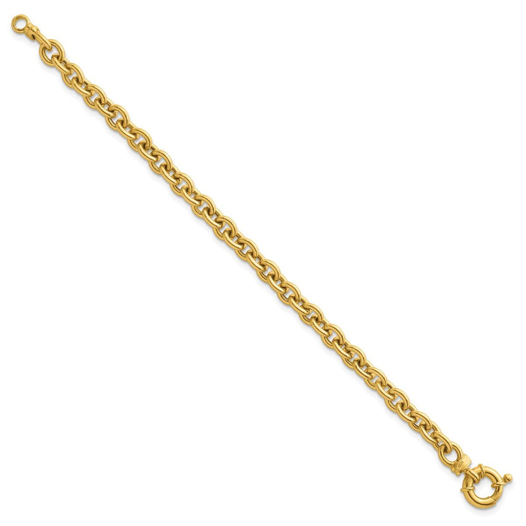 Gold 7mm Cable Bracelet, 7.5