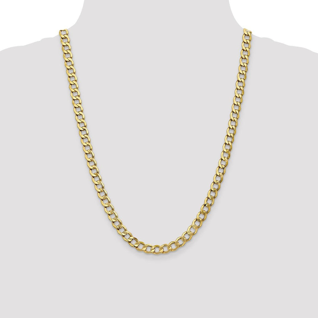 Gold 7mm Curb Chain, 24