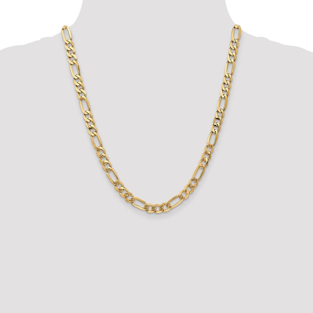 Gold 7mm Figaro Chain, 22