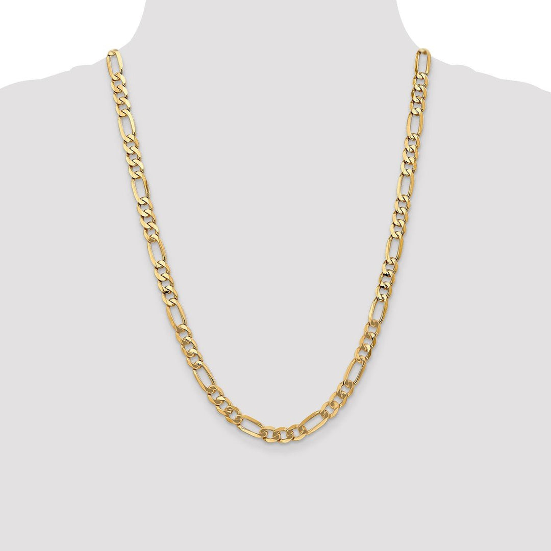 Gold 7mm Figaro Chain, 24