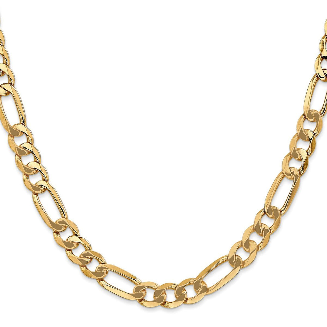 Gold 7mm Figaro Chain, 24