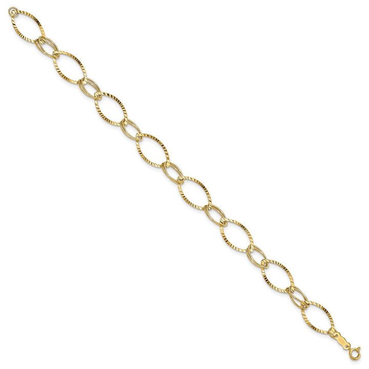 Gold 7mm Link, Other Bracelet, 7.25" - Bracelet - Design Jewellers Edmonton