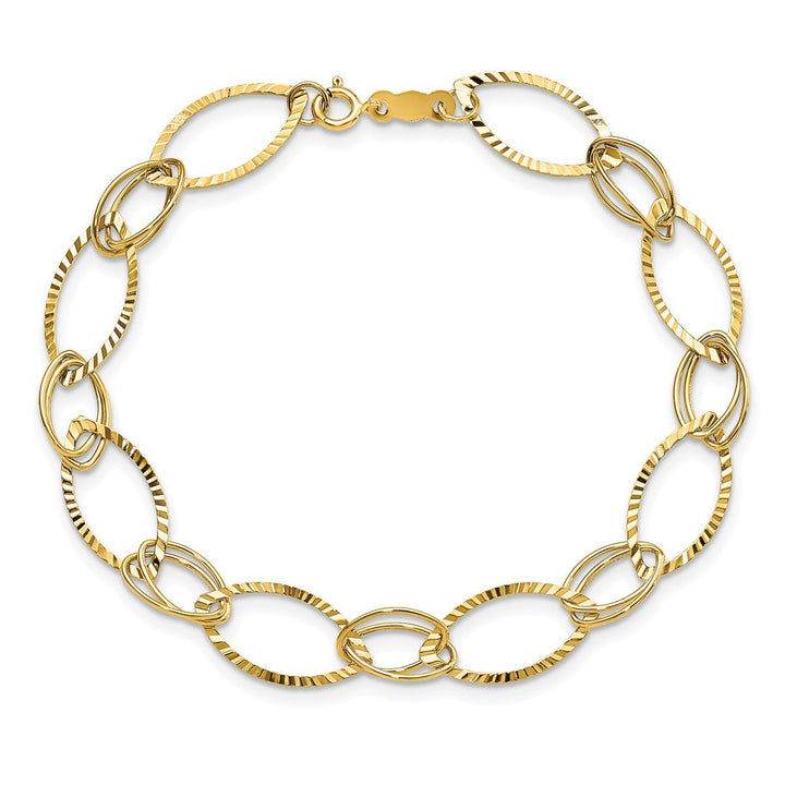 Gold 7mm Link, Other Bracelet, 7.25" - Bracelet - Design Jewellers Edmonton