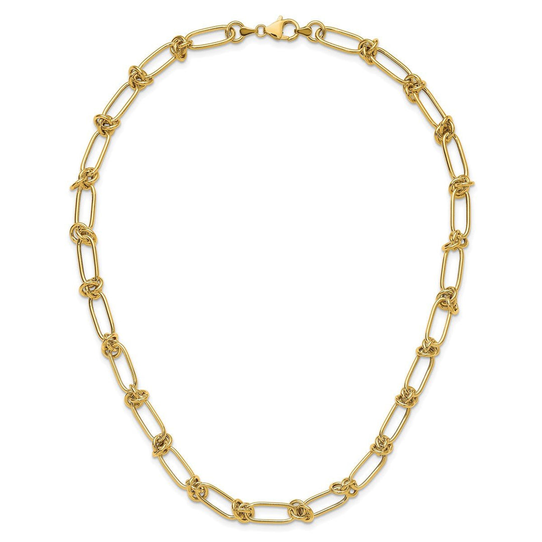 Gold 7mm Paperclip Necklace, 18