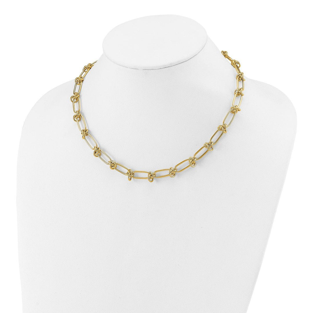 Gold 7mm Paperclip Necklace, 18