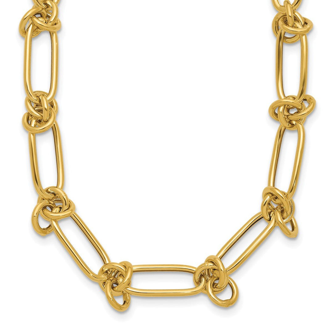 Gold 7mm Paperclip Necklace, 18"
