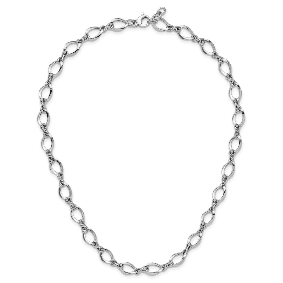 Gold 8.3mm Open Link Necklace, 18