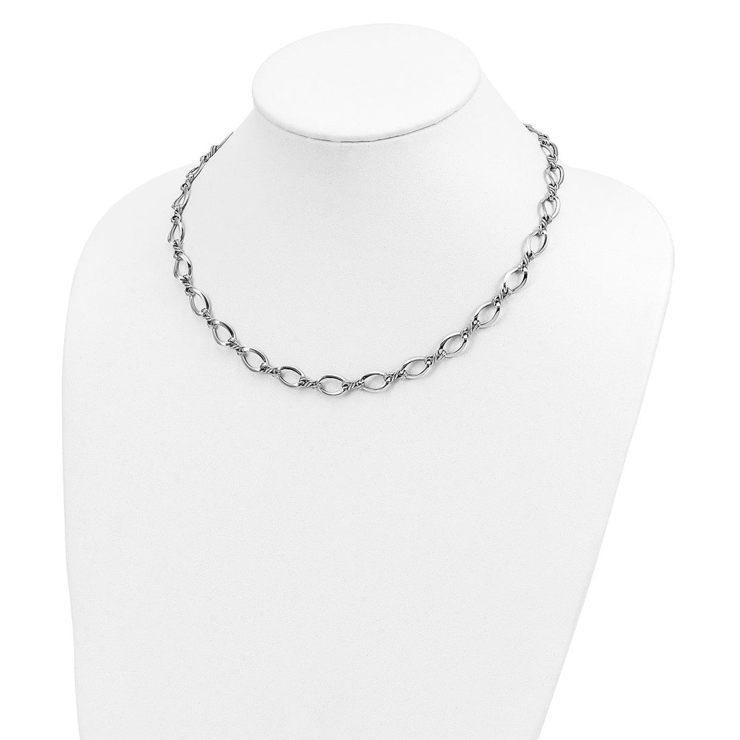 Gold 8.3mm Open Link Necklace, 18