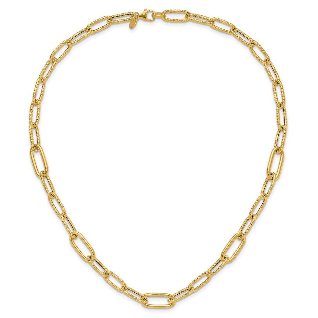Gold 8.3mm Paperclip Necklace, 18