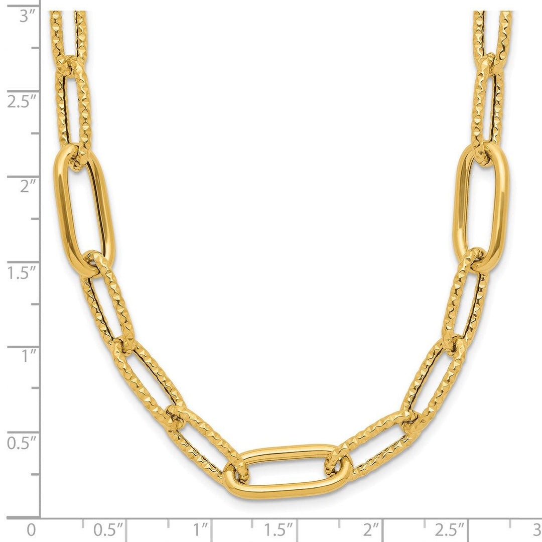 Gold 8.3mm Paperclip Necklace, 18