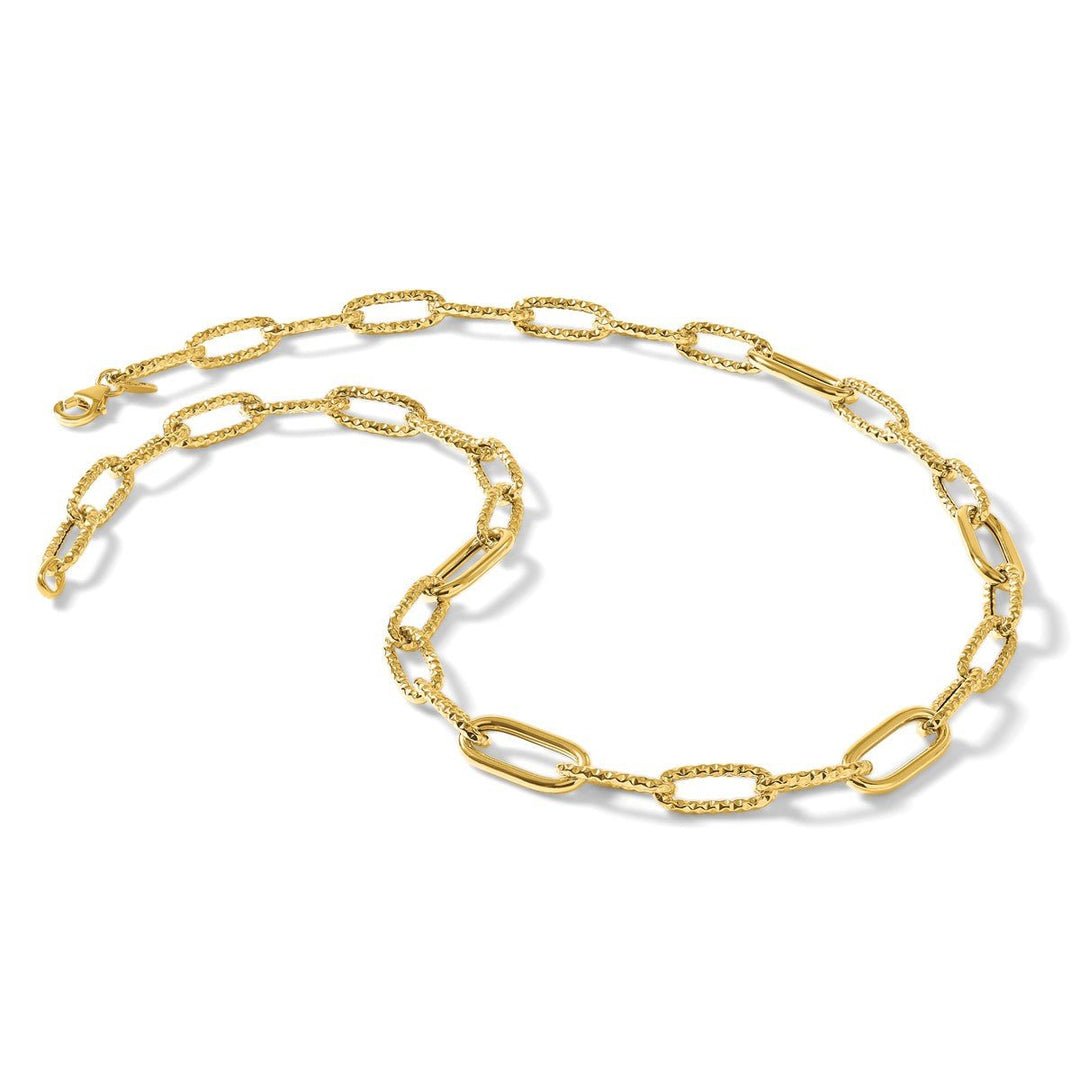 Gold 8.3mm Paperclip Necklace, 18