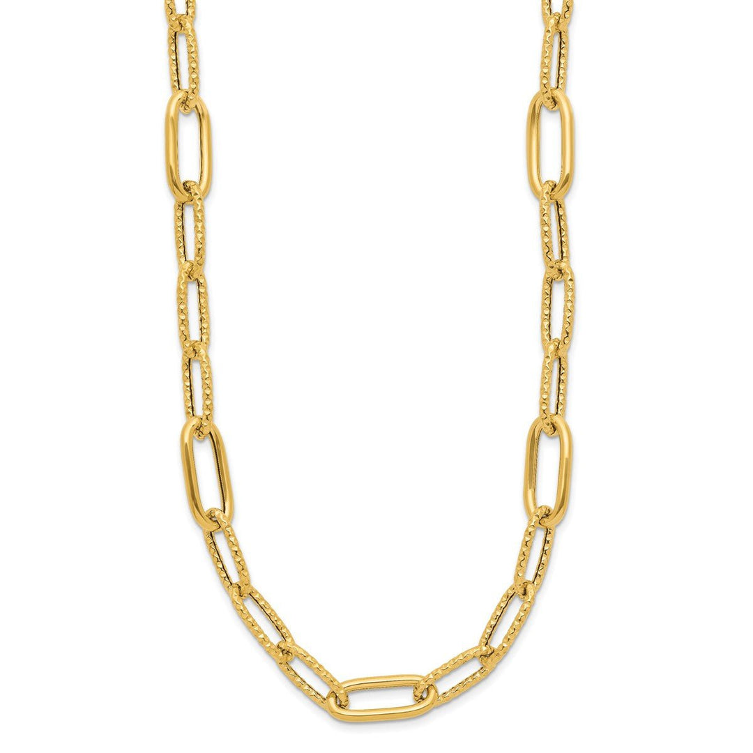 Gold 8.3mm Paperclip Necklace, 18