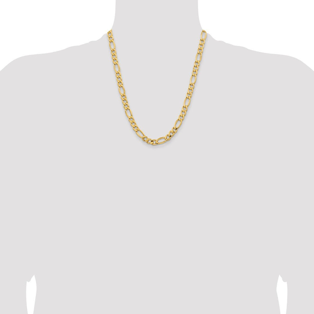 Gold 8.5mm Figaro Chain, 22