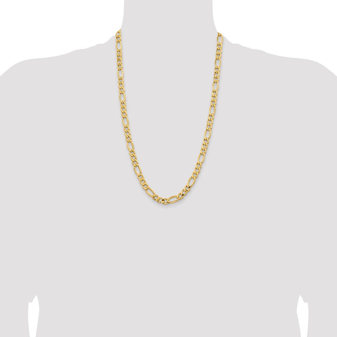 Gold 8.5mm Figaro Chain, 26