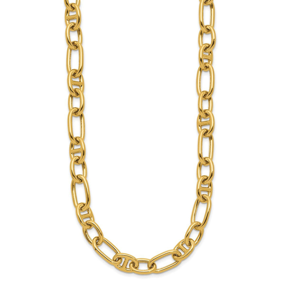 Gold 8.7mm Anchor Necklace, 18