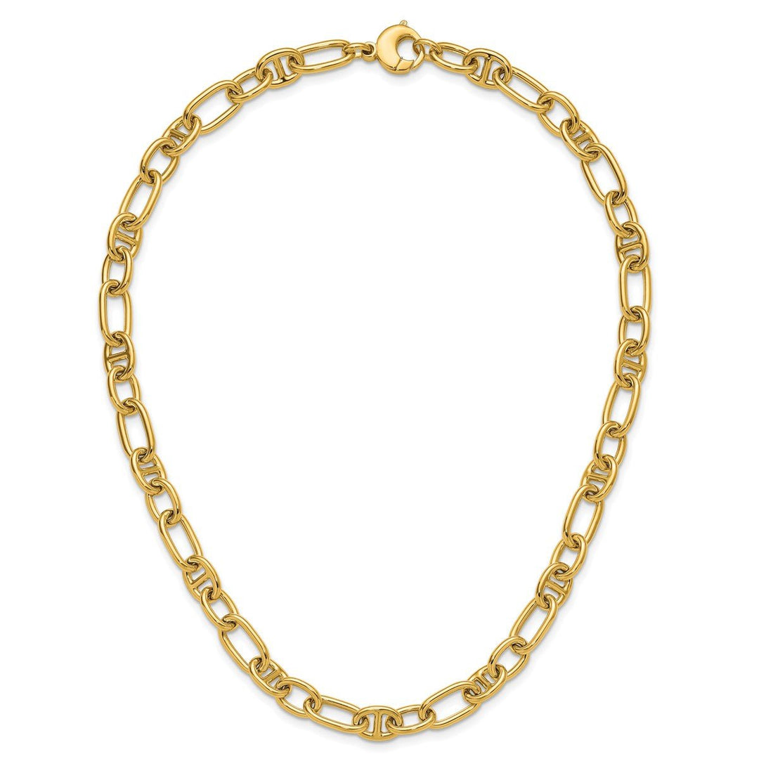 Gold 8.7mm Anchor Necklace, 18