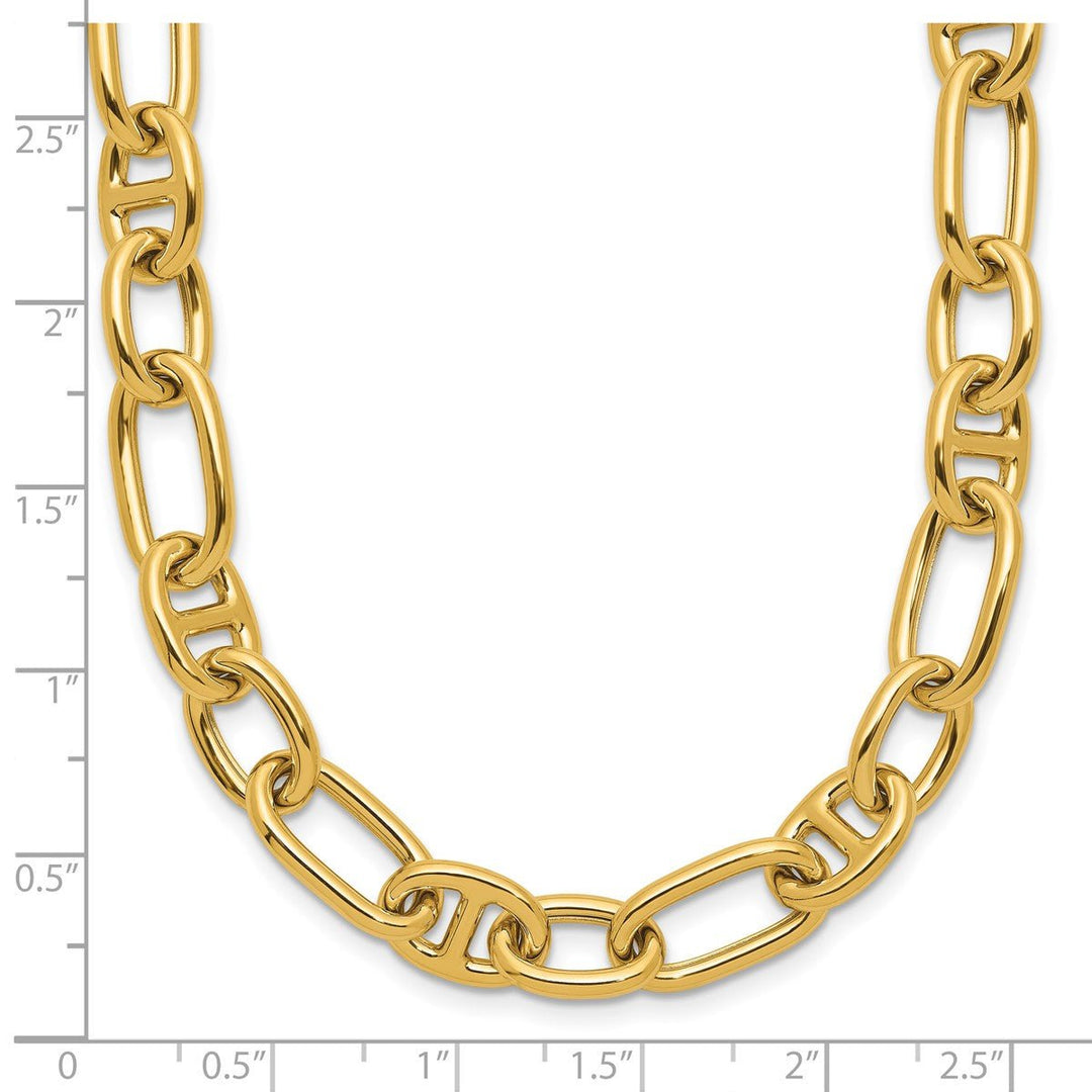 Gold 8.7mm Anchor Necklace, 18