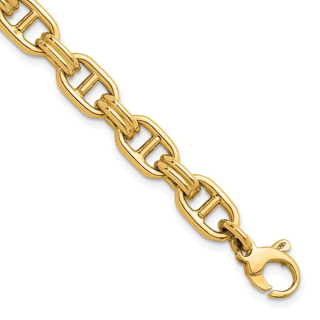Gold 8mm Anchor Bracelet, 7.5"
