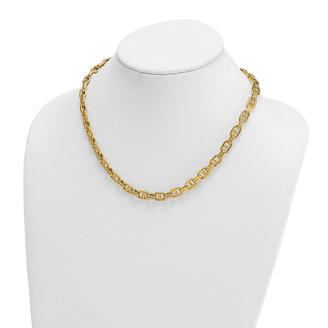 Gold 8mm Anchor Necklace, 18