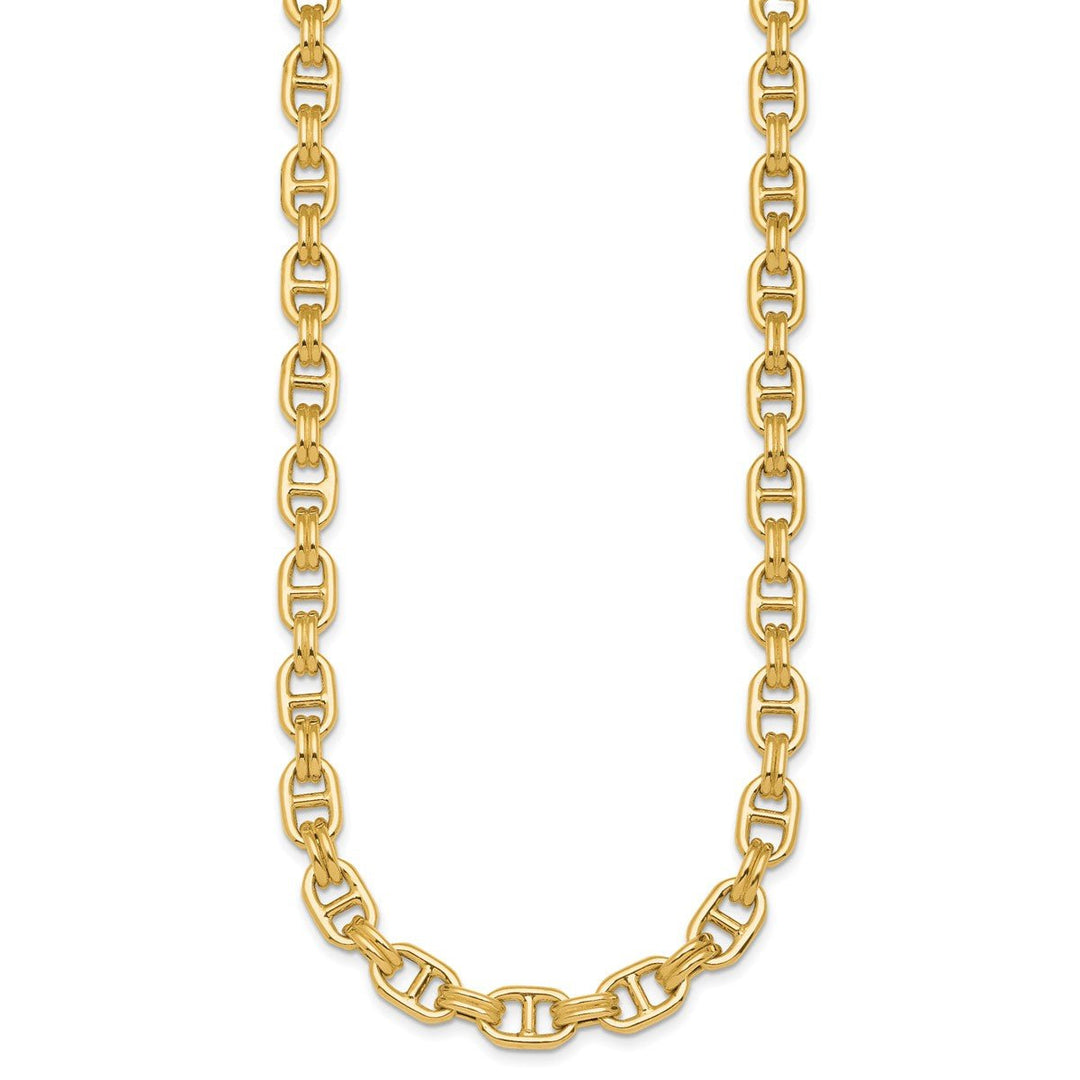 Gold 8mm Anchor Necklace, 18"