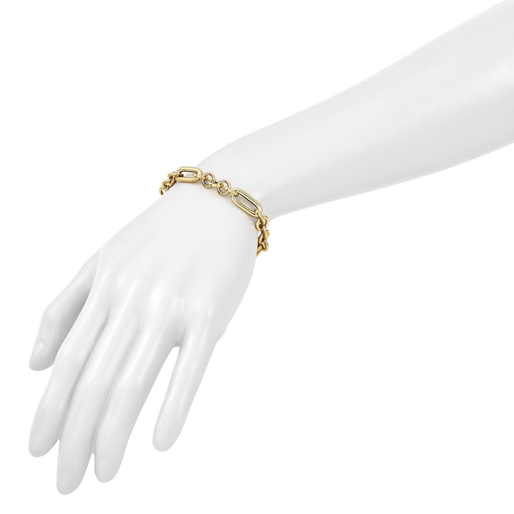 Gold 8mm Link, Other Bracelet, 7.5" - Bracelet - Design Jewellers Edmonton