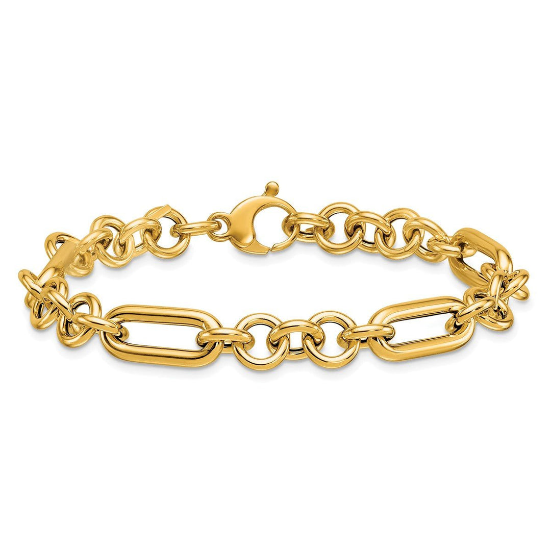 Gold 8mm Link, Other Bracelet, 7.5