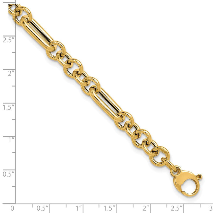 Gold 8mm Link, Other Bracelet, 7.5" - Bracelet - Design Jewellers Edmonton