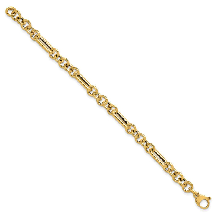 Gold 8mm Link, Other Bracelet, 7.5" - Bracelet - Design Jewellers Edmonton