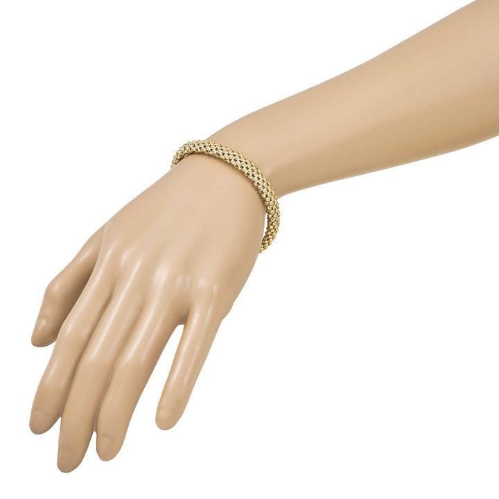 Gold 8mm Mesh Bracelet, 7.5" - Bracelet - Design Jewellers Edmonton