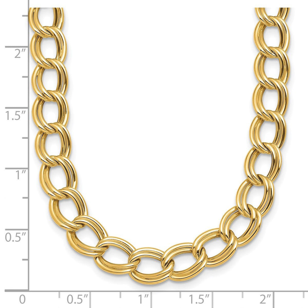 Gold 8mm Open Link Necklace, 18