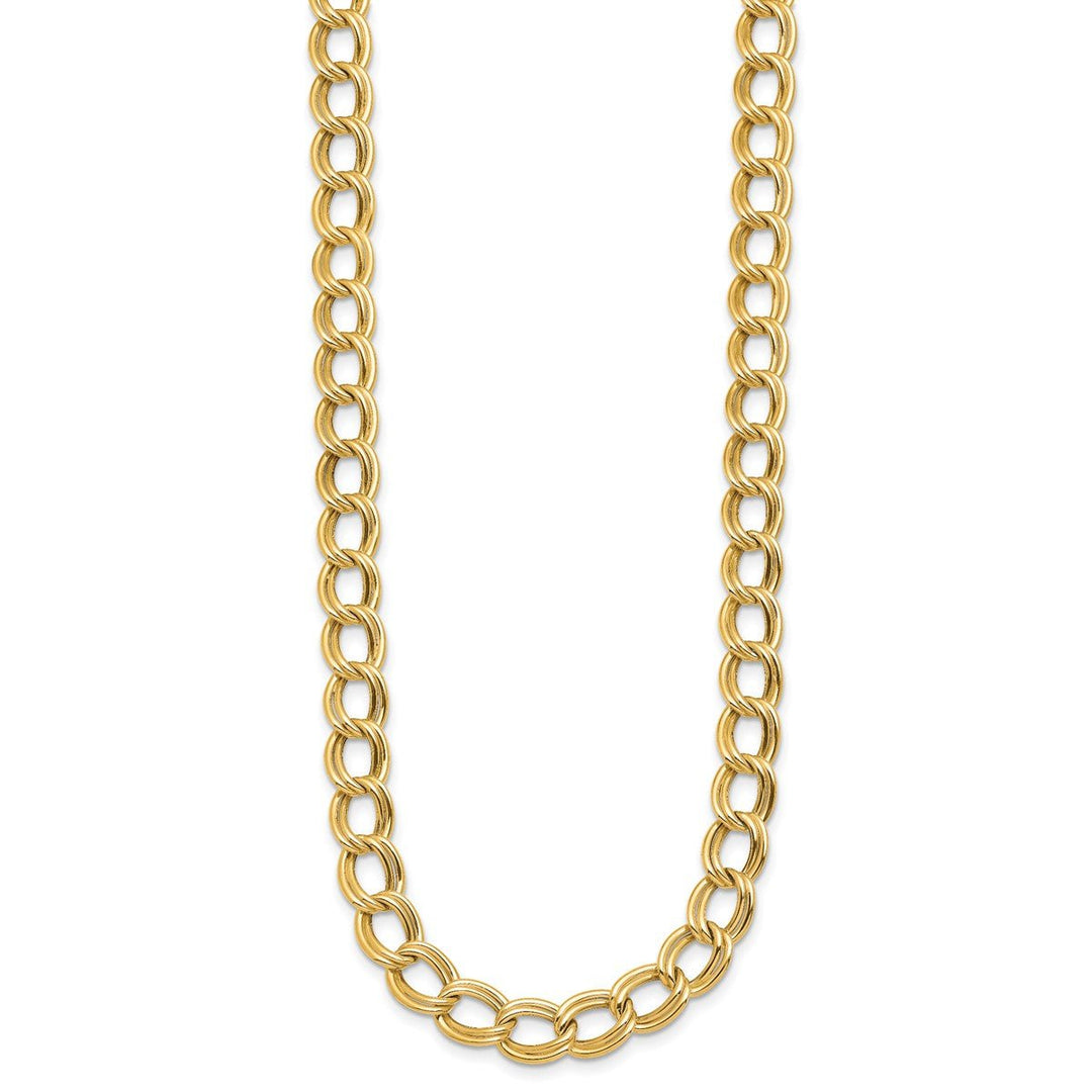 Gold 8mm Open Link Necklace, 18