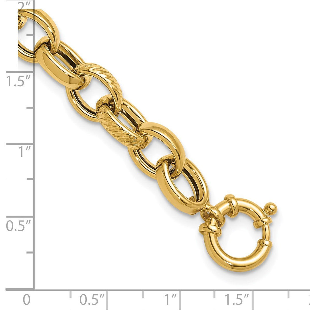 Gold 9.5mm Cable Bracelet, 7.5