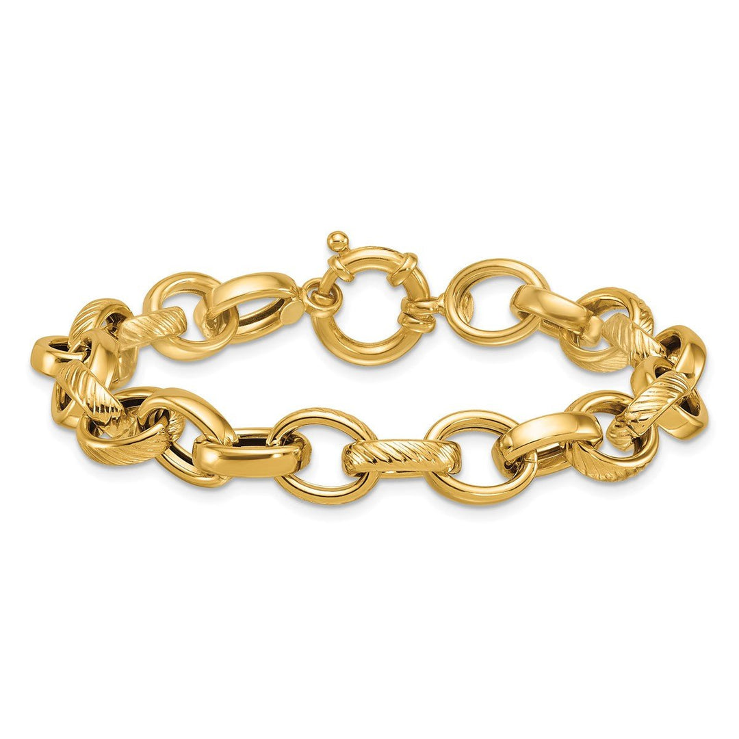 Gold 9.5mm Cable Bracelet, 7.5