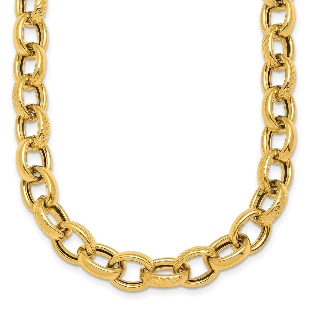 Gold 9.5mm Cable Necklace, 18"