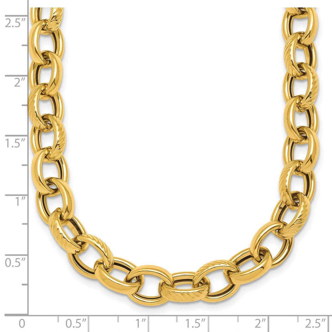 Gold 9.5mm Cable Necklace, 18