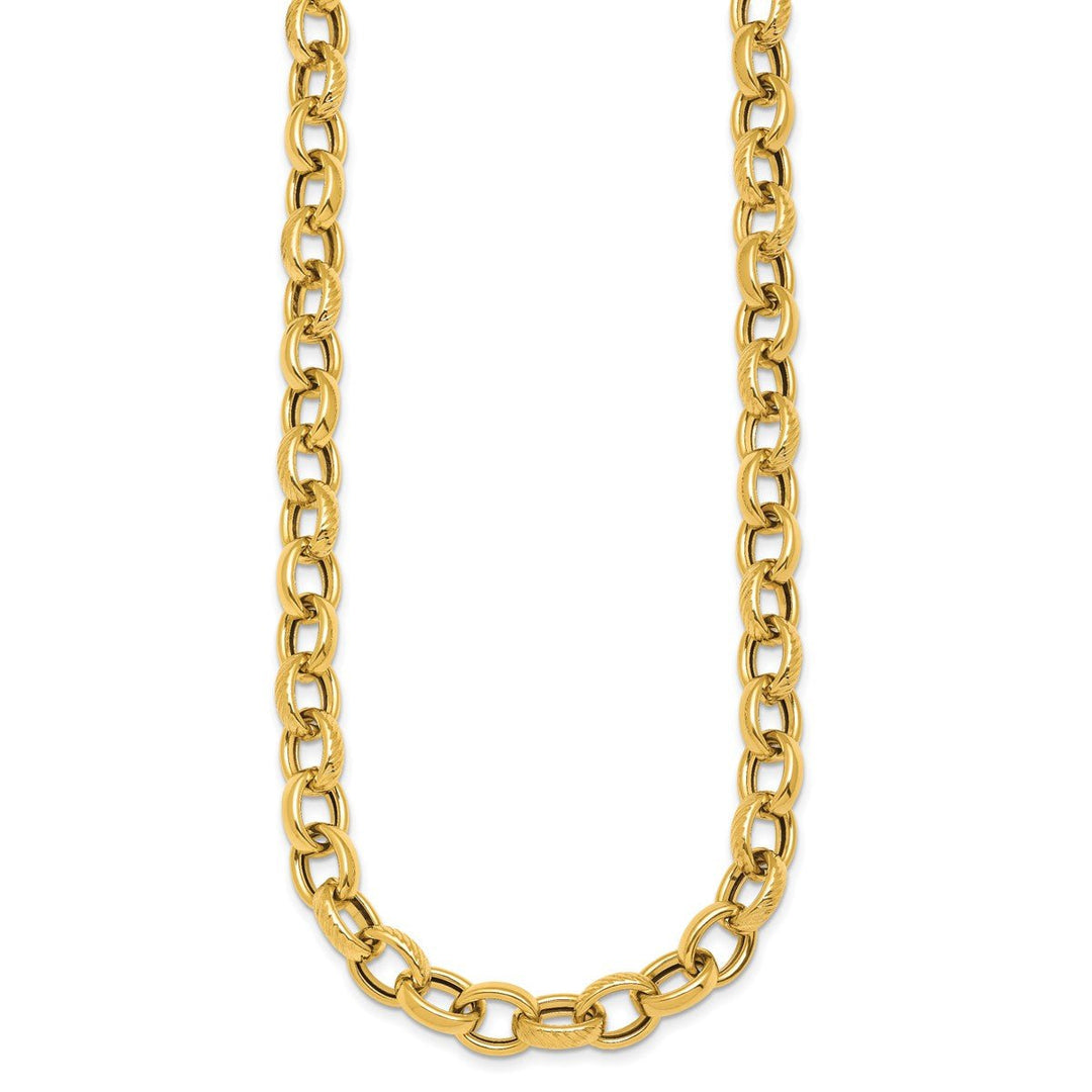 Gold 9.5mm Cable Necklace, 18