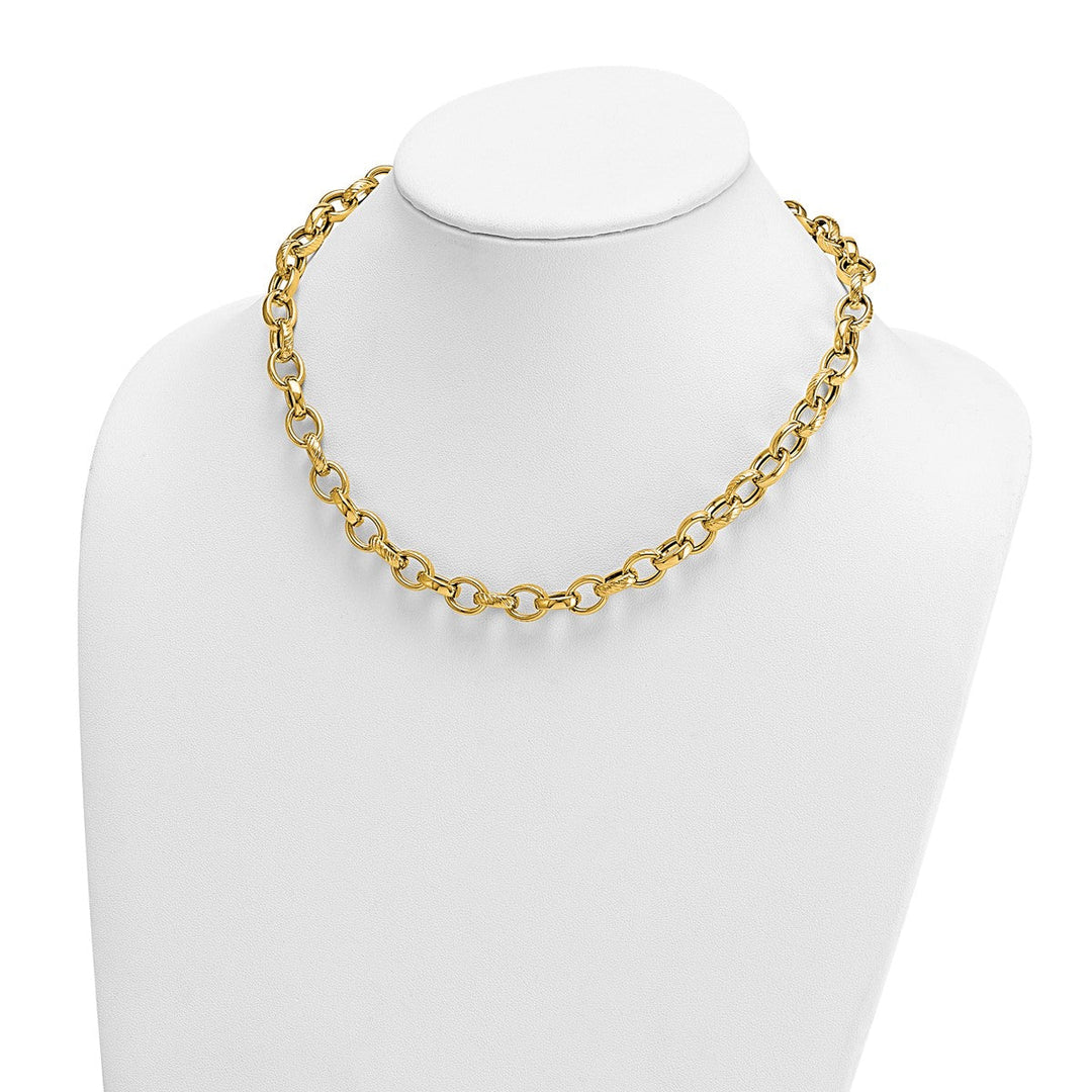 Gold 9.5mm Cable Necklace, 18