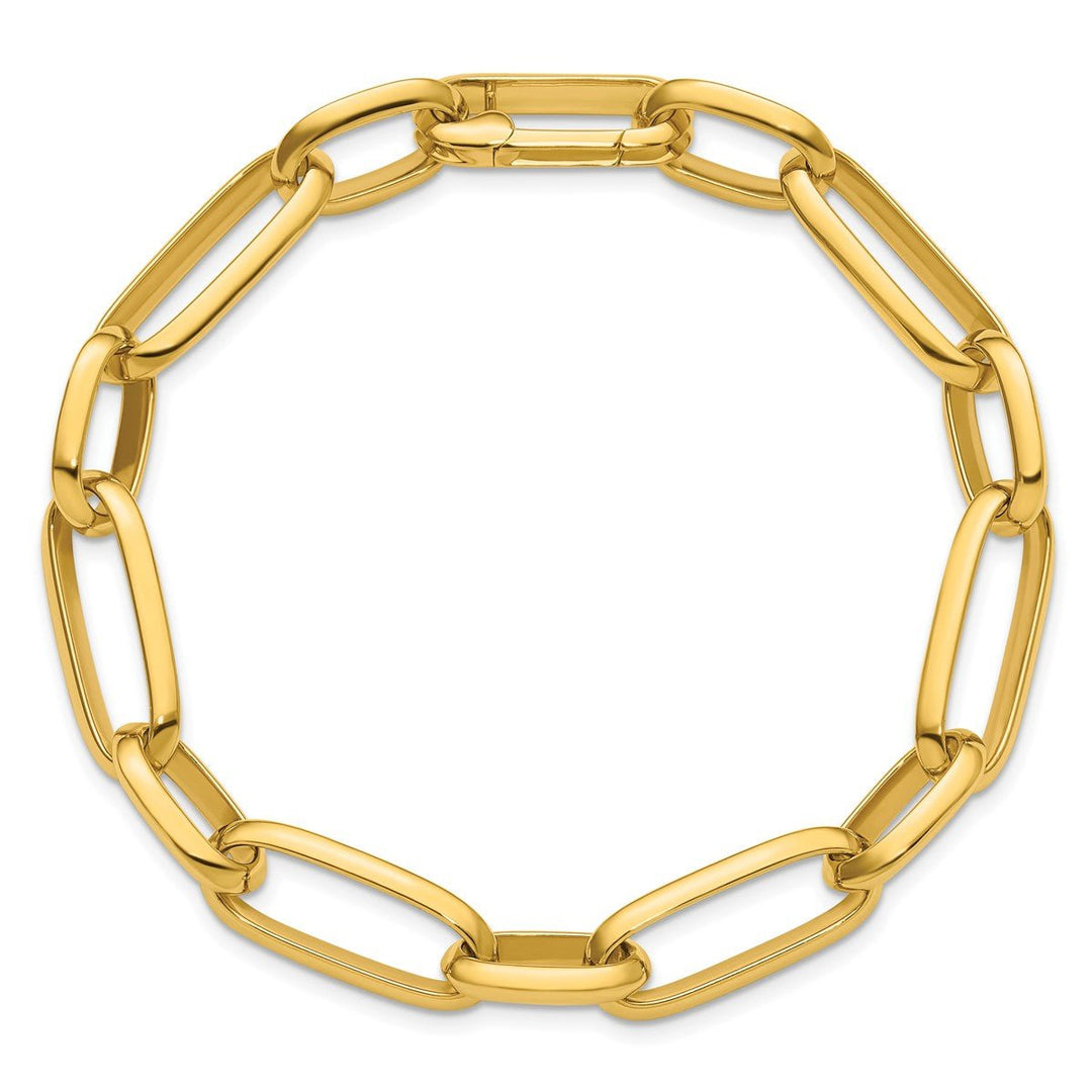 Gold 9.5mm Paperclip Bracelet, 8.25