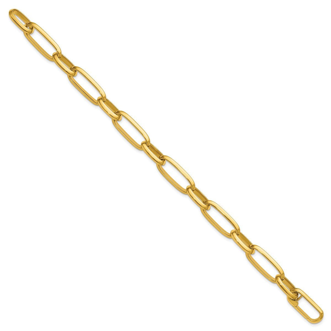 Gold 9.5mm Paperclip Bracelet, 8.25