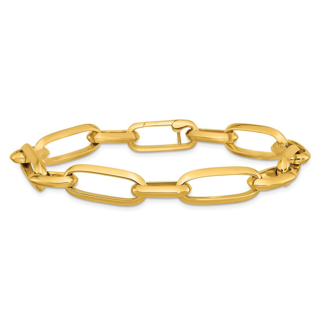 Gold 9.5mm Paperclip Bracelet, 8.25