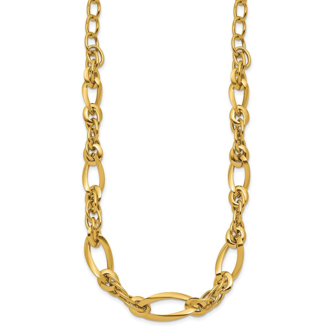Gold 9.7mm Open Link Necklace, 18