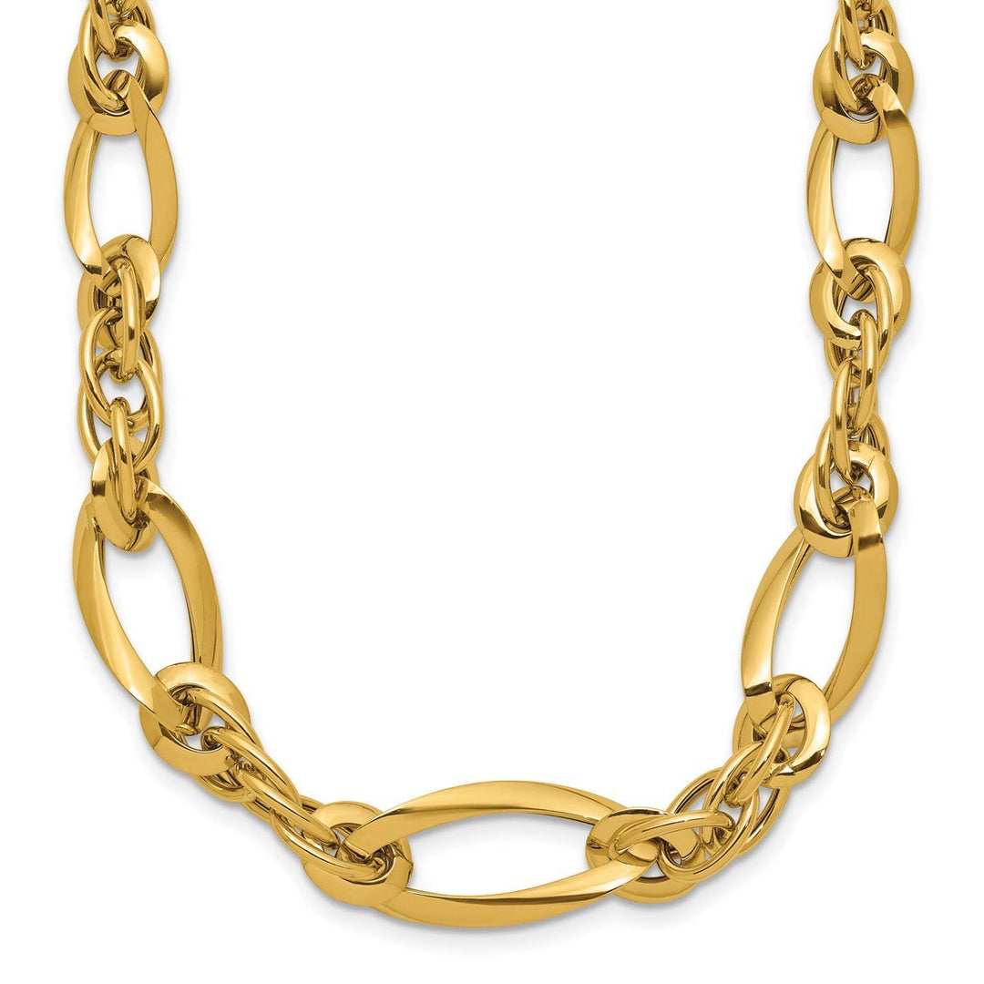 Gold 9.7mm Open Link Necklace, 18"
